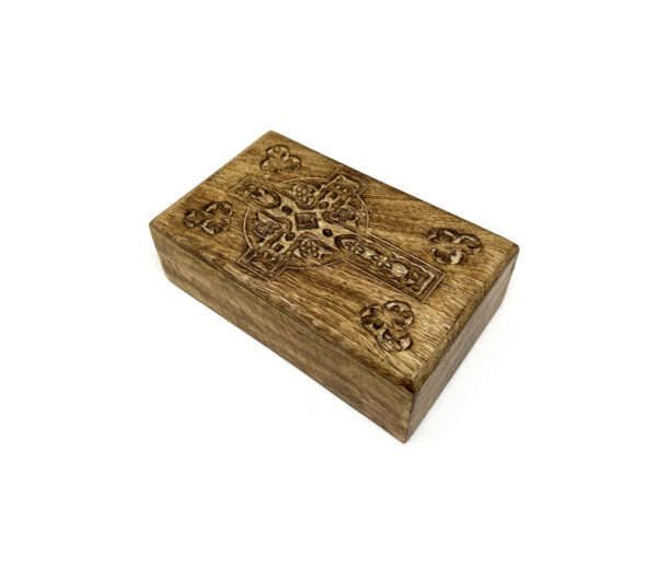 Shreyshti Wooden Storage / Tarot Card Box Cross approx. 8"x5" for Tarot Cards, Jewelry etc. - Image 2